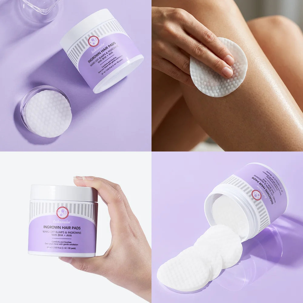 Ingrown Hair Treatment Cotton Pads for Razor Bumps and Exfoliation