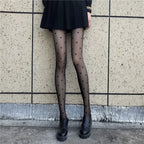 Nylon Polyester Heart Print Tights for Women