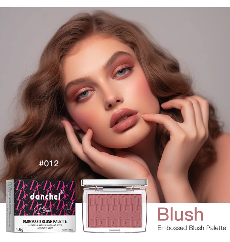 Matte Embossed Powder Blush Palette for Natural Cheek Color - 7