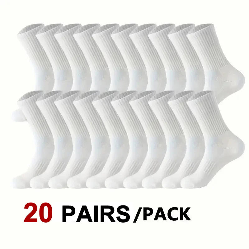 Polyester Blend Crew Socks Breathable Athletic Footwear
