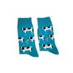 Cotton Blend Cartoon Cow Pattern Mid Calf Socks