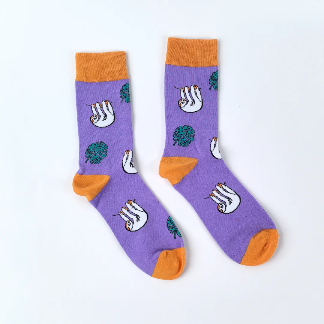 Cotton Blend Animal Print Crew Socks Unisex - 10