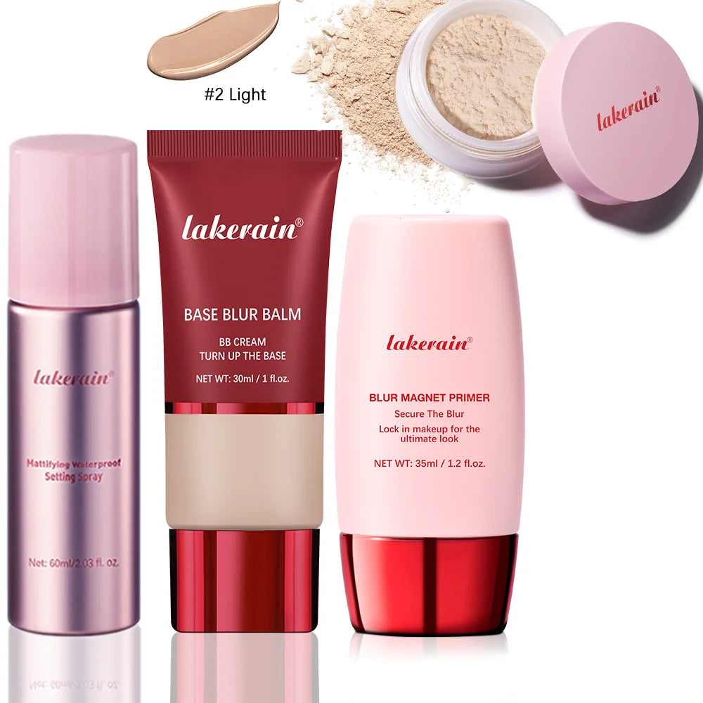 Matte Makeup Setting Primer Powder and Balm Set - 35