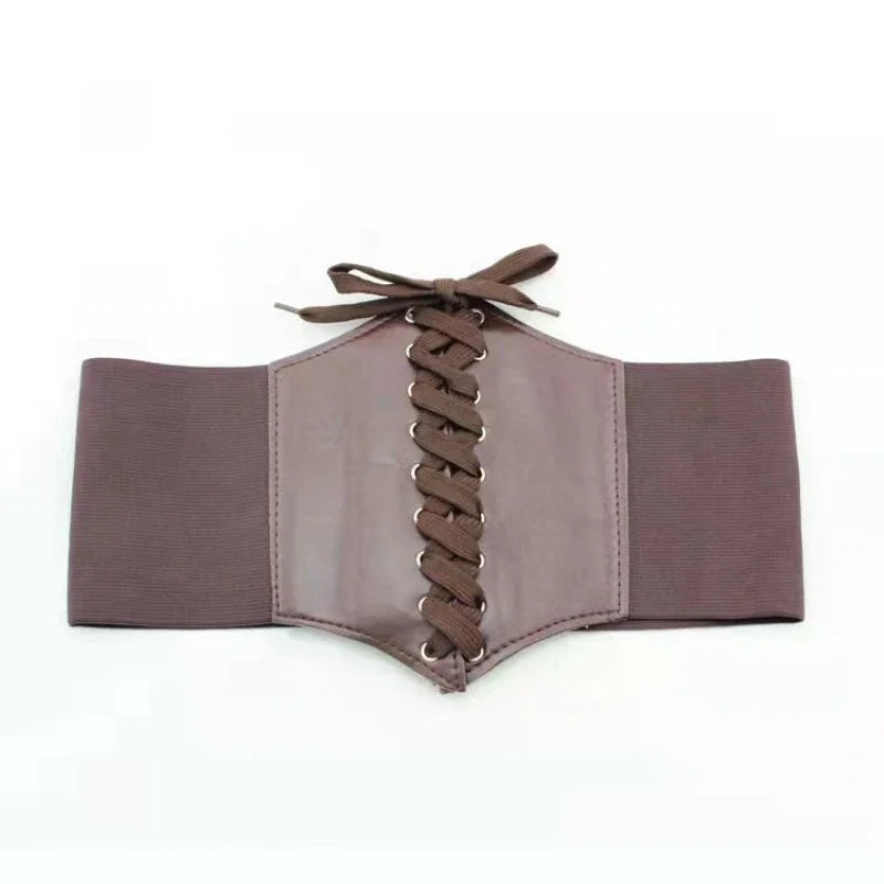 Synthetic Leather Waist Cincher Corset Belt - 25