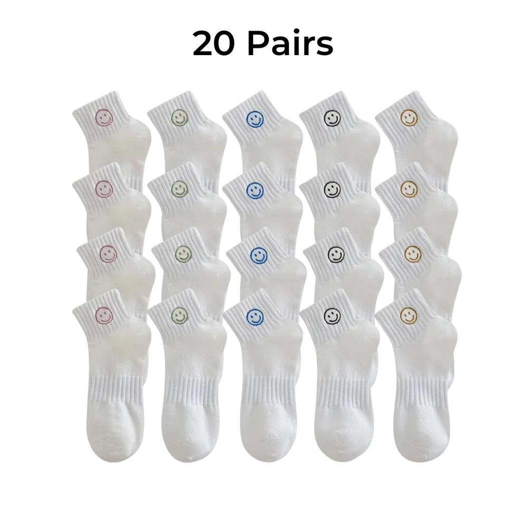 Polyester Elastane Smiling Face Ankle Socks