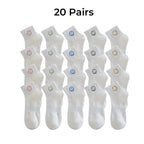 Polyester Elastane Smiling Face Ankle Socks