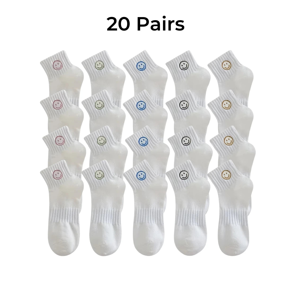 Polyester Elastane Smiling Face Ankle Socks