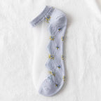 Polyester Elastane Floral Ankle Socks