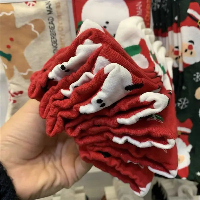 Polyester Elastane Christmas Print Casual Socks - 4
