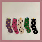 Polyester Elastane Polka Dot Mid Tube Casual Socks