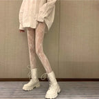 Nylon Floral Fishnet Stockings Breathable Lace Thigh High Tights