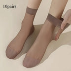 Nylon Spandex Transparent Casual Socks
