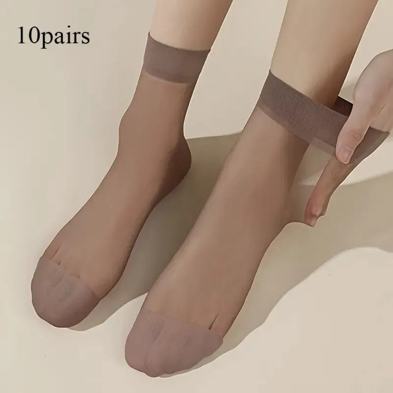 Nylon Spandex Transparent Casual Socks