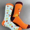 Cotton Blend Fox Print Casual Mid Calf Socks