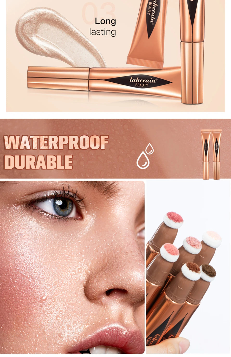 Liquid Face Contour Highlighter and Blush Wand Makeup Applicator - 14