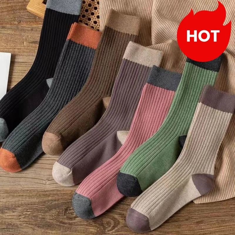 Polyester Elastane Women Crew Socks Japanese Style Set