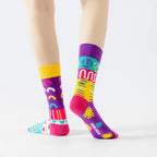 Cotton Blend Geometric Pattern Mid Calf Socks