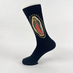 Polyester Elastane Portrait Print Mid Calf Socks