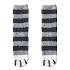 Polyester Elastane Cat Paw Pattern Mid Tube Thick Winter Socks
