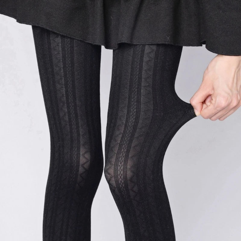 Nylon Knit Patterned Tights Women Lolita Pantyhose