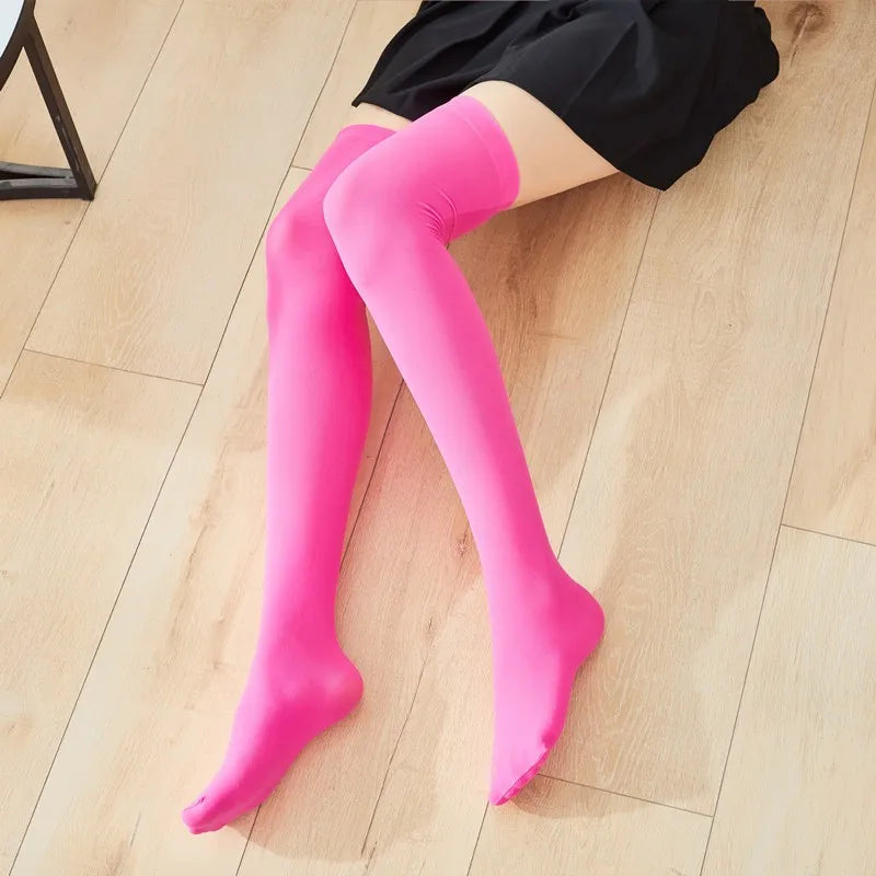 Red Nylon Polyester Slim Tights