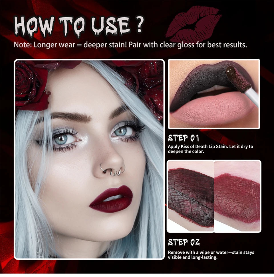 Matte Blood Effect Lip Stain Waterproof Long Lasting Lip Tint - 14