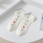 Floral Polyester Elastane Low Cut Socks