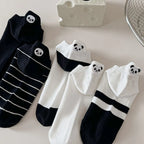 Polyester Elastane Low Cut Panda Embroidered Socks