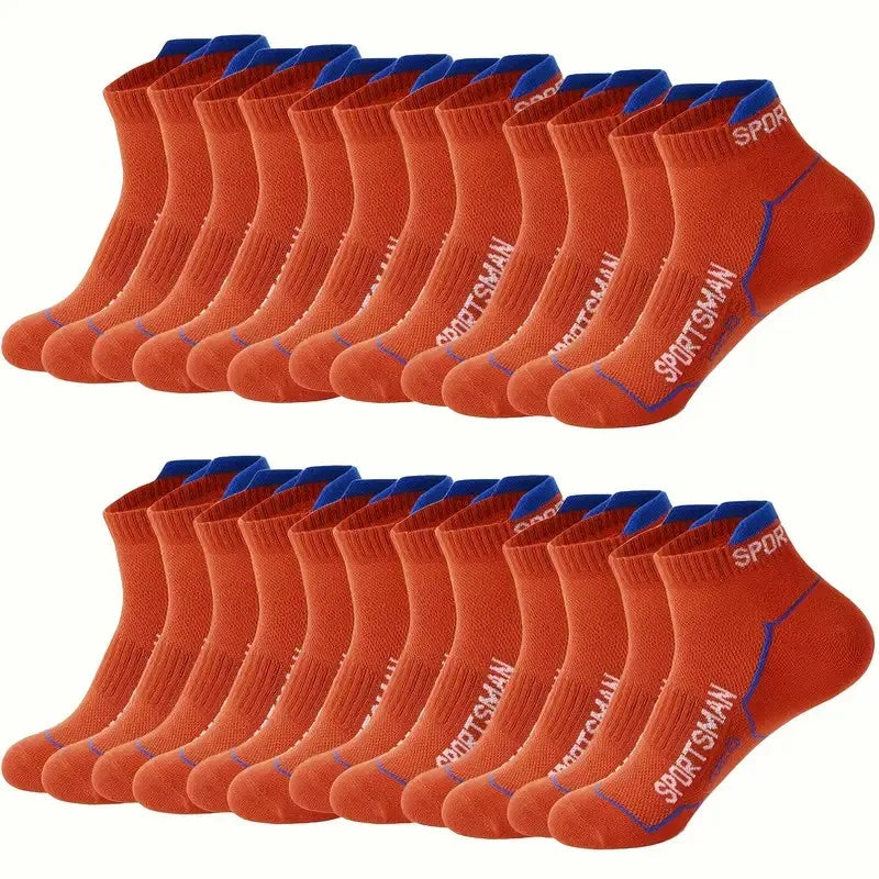 Cotton Polyester Blend Breathable Ankle Sports Socks - 22