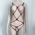 Nylon Mesh Bodysuit Open Lingerie