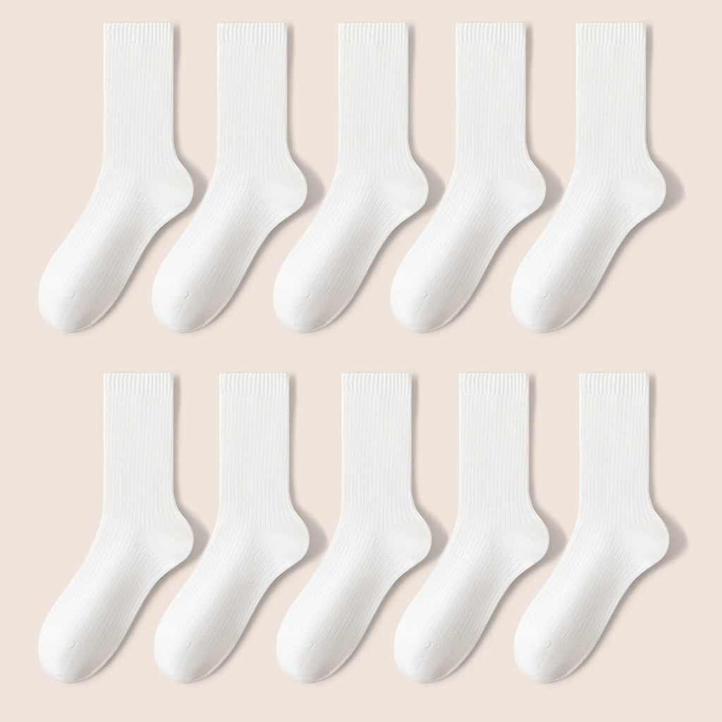 Polyester Elastane Women Mid Tube Casual Socks