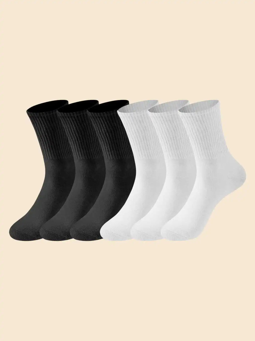 Polyester Blend Mens Crew Socks Mid Tube Casual Wear