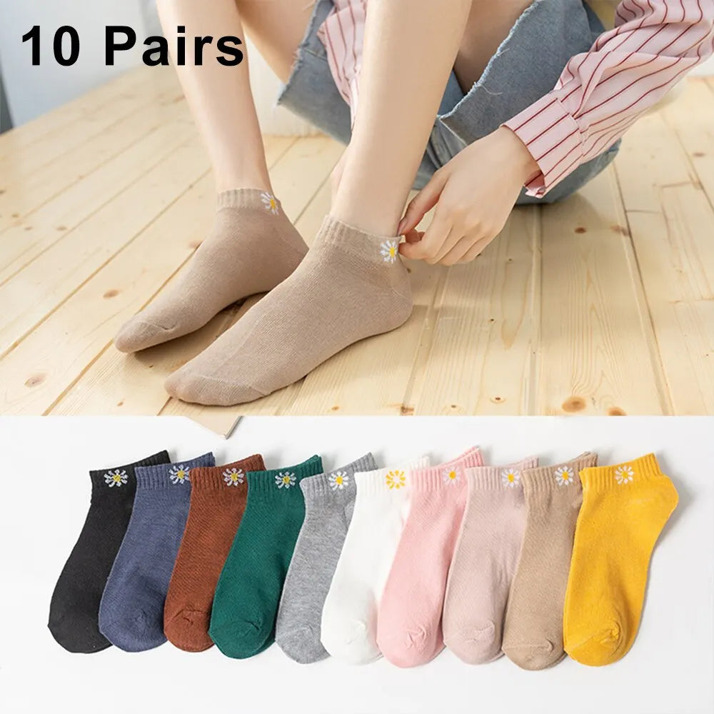 Polyester Low Tube Bear Print Socks Ten Pair Set