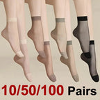 Nylon Spandex Transparent Casual Socks