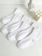 Womens Polyester Elastane Low Tube Casual Ankle Socks 6 Pack