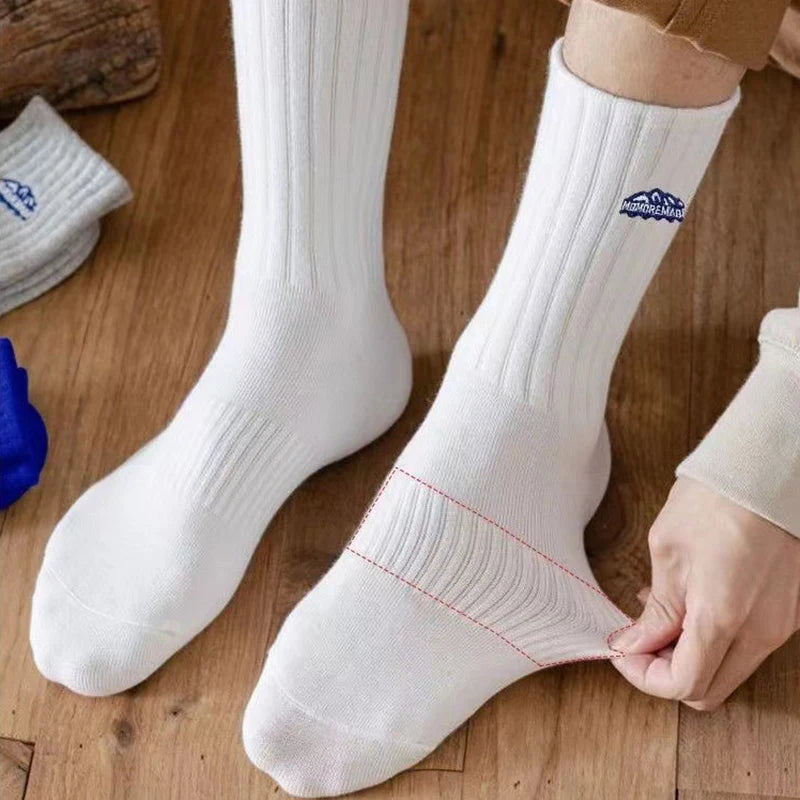 Polyester Blend Crew Socks Casual Footwear 4 Pair Set