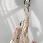 Distressed Nylon Fishnet Stockings for Women