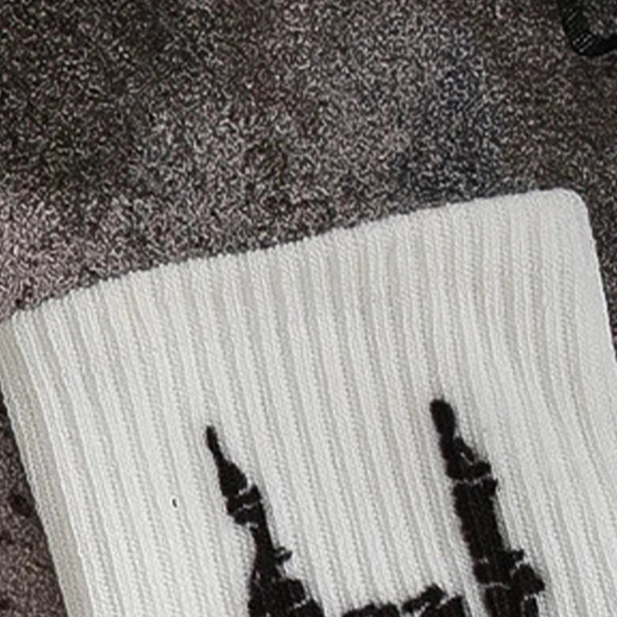 Polyester Elastane Skeleton Hand Print Crew Socks