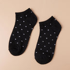 Polyester Elastane Knit Ankle Socks Dot Pattern
