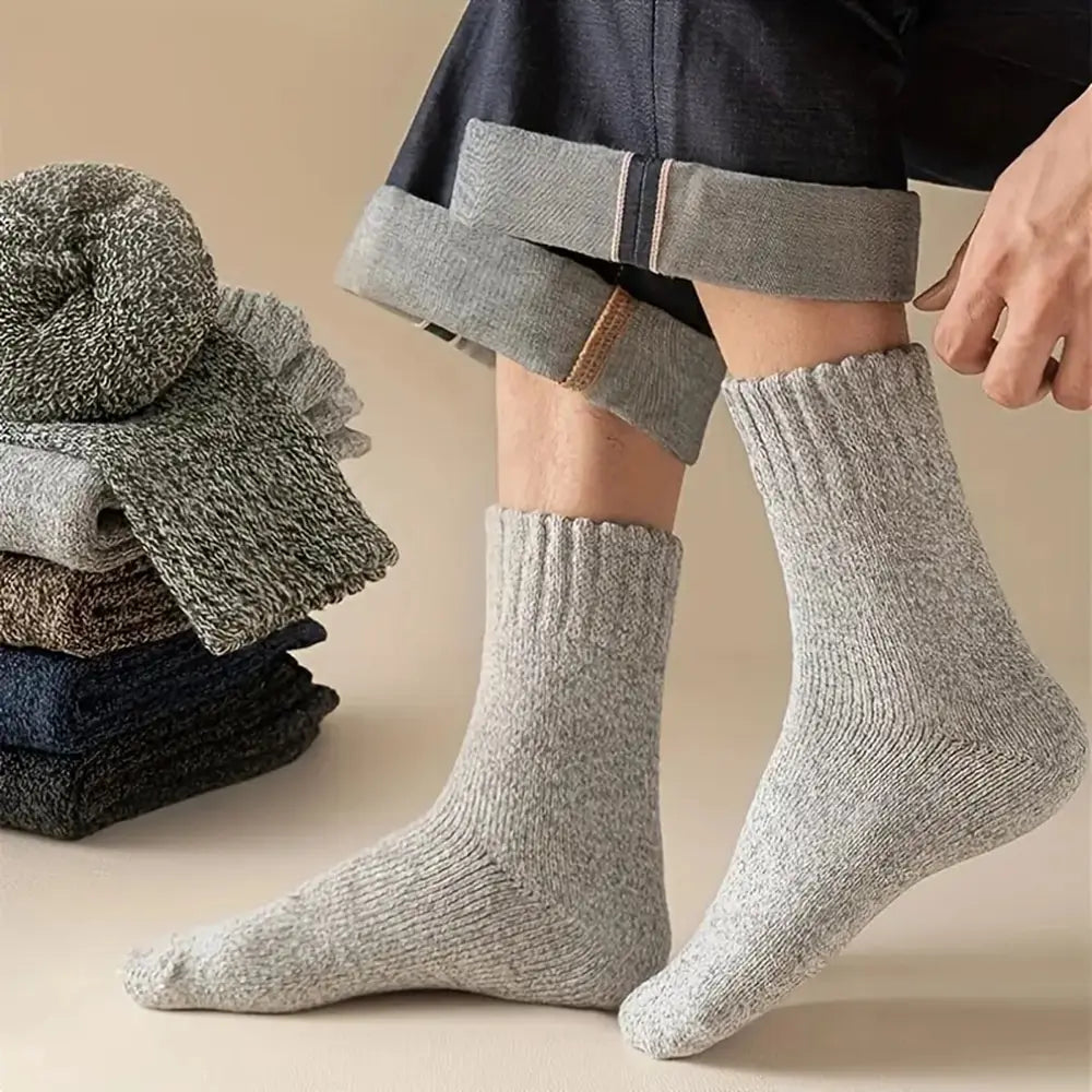 Thick Wool Blend Thermal Crew Socks 5 Pair Set
