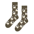 Polyester Blend Dog Pattern Crew Socks