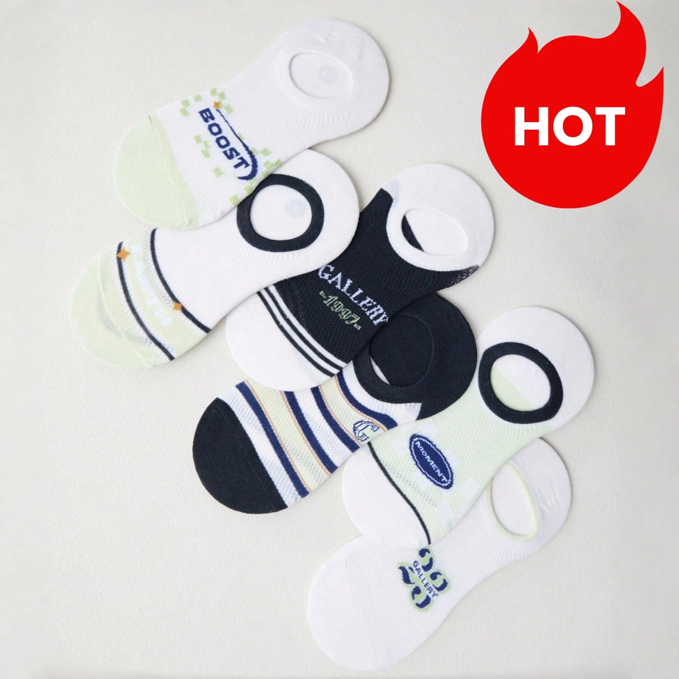 Polyester Elastane Women No Show Liner Socks 5 Pack - 1