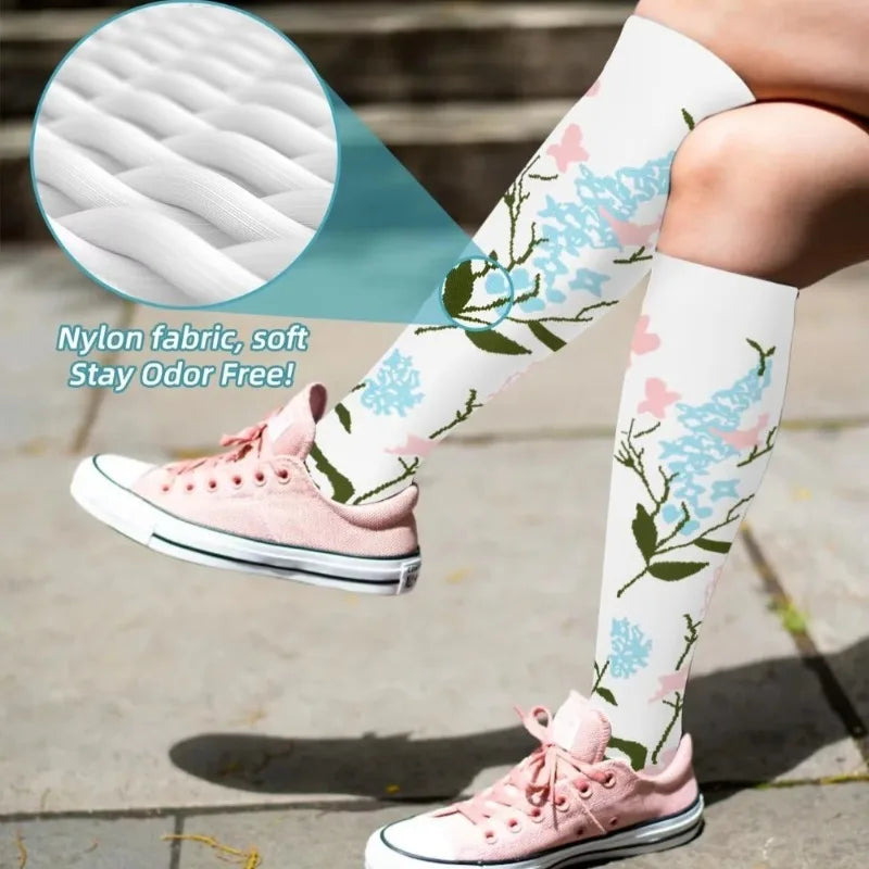 Nylon Polyester Elastane Knee High Compression Socks