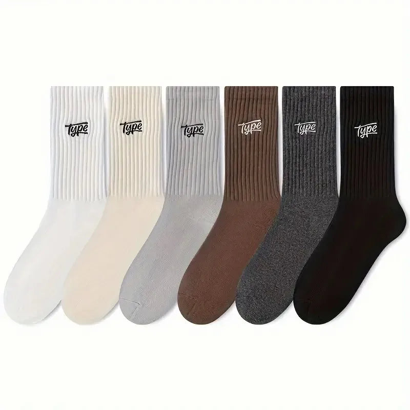 Polyester Elastane Blend Crew Socks Breathable Sweat Absorbing