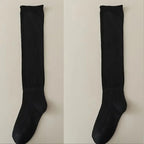 Ribbed Polyester Spandex Calf Socks