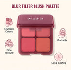 4 Shade Powder Blush Palette Matte and Shimmer Face Makeup