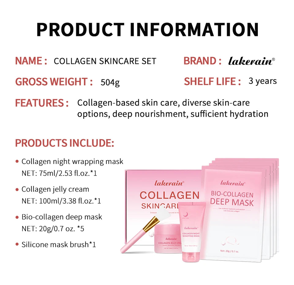 Collagen Skincare Set Deep Nourishment Face Cream and Mask