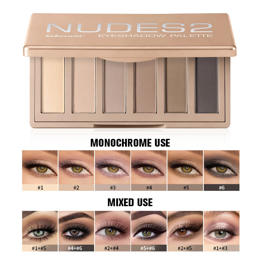 6 Color Eyeshadow Palette Matte Neutral Nude Tones