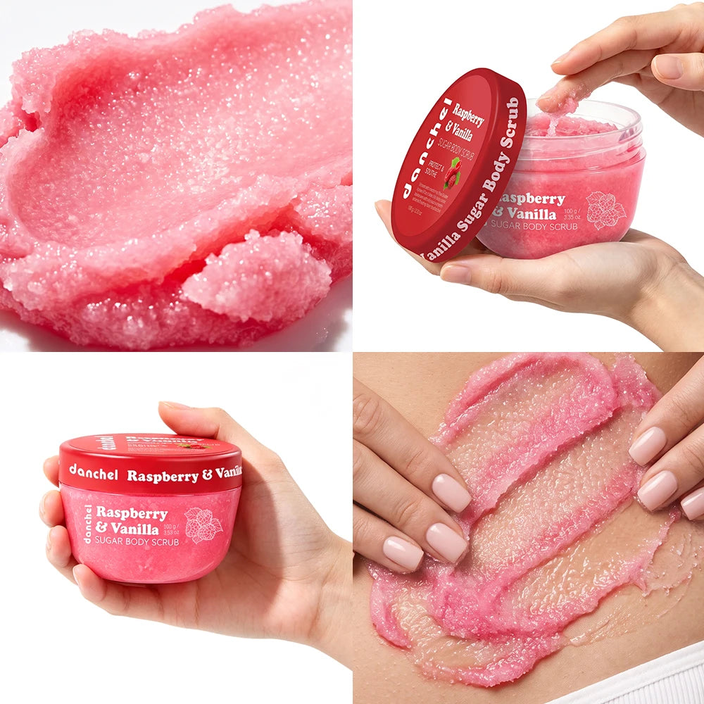 Raspberry Vanilla Sugar Body Scrub Exfoliating Cream - 5