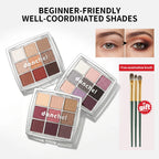9 Color Powder Eyeshadow Palette with Makeup Brush